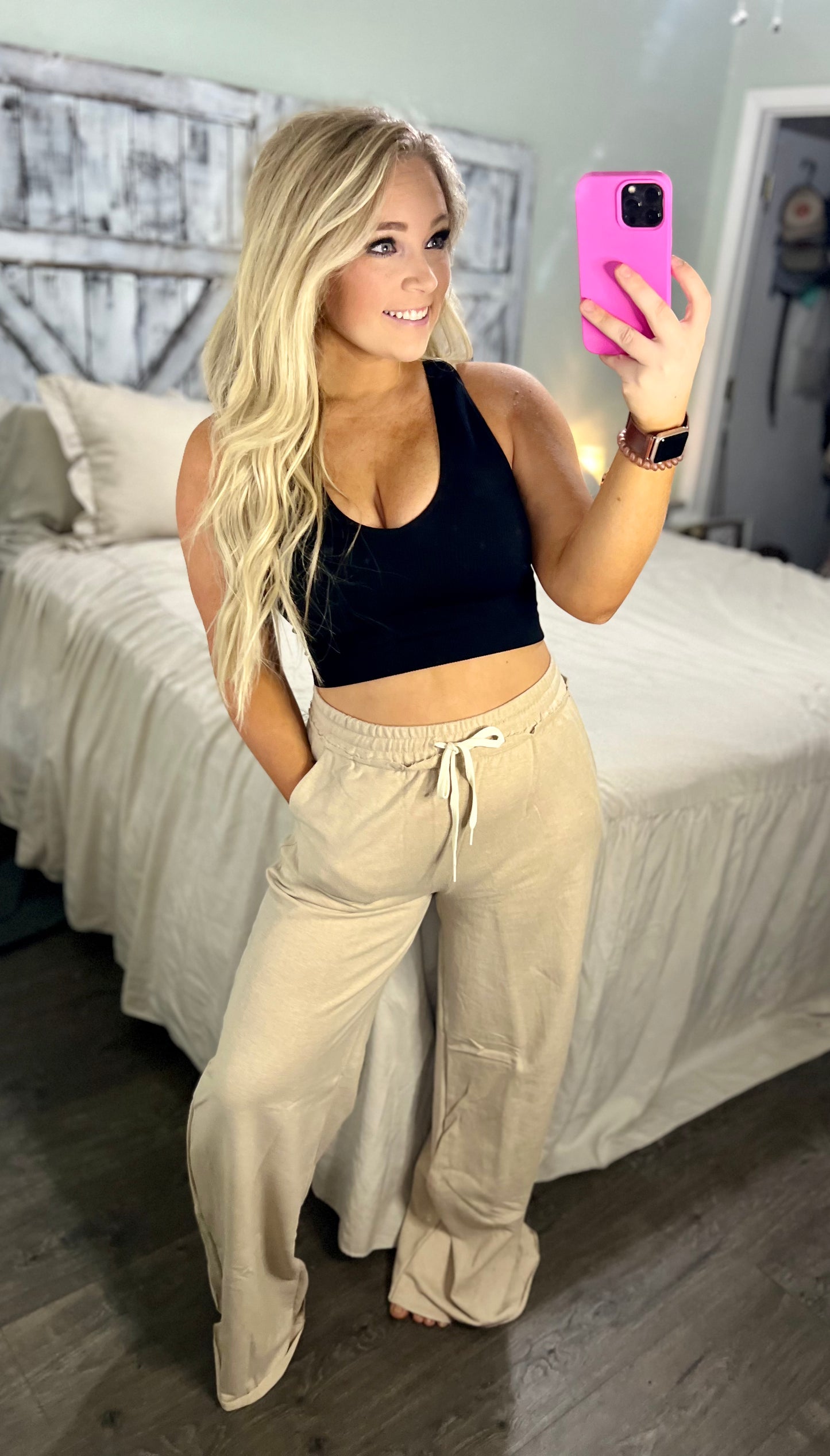Ribbed Cropped Racerback Tank Top