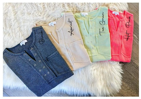 The Kara Waffle Top | 4 colors