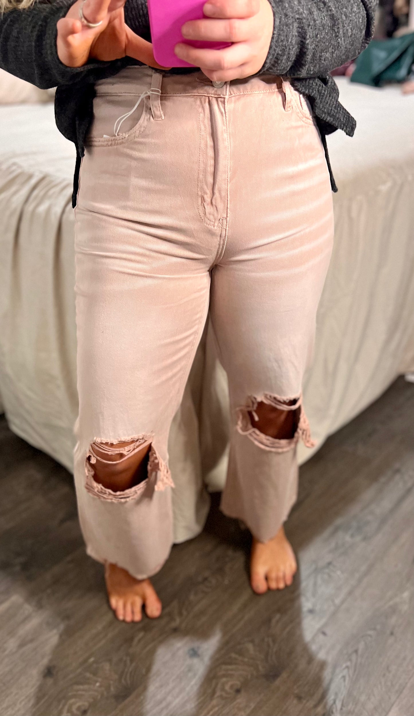 90's Vintage Crop Flare Jeans