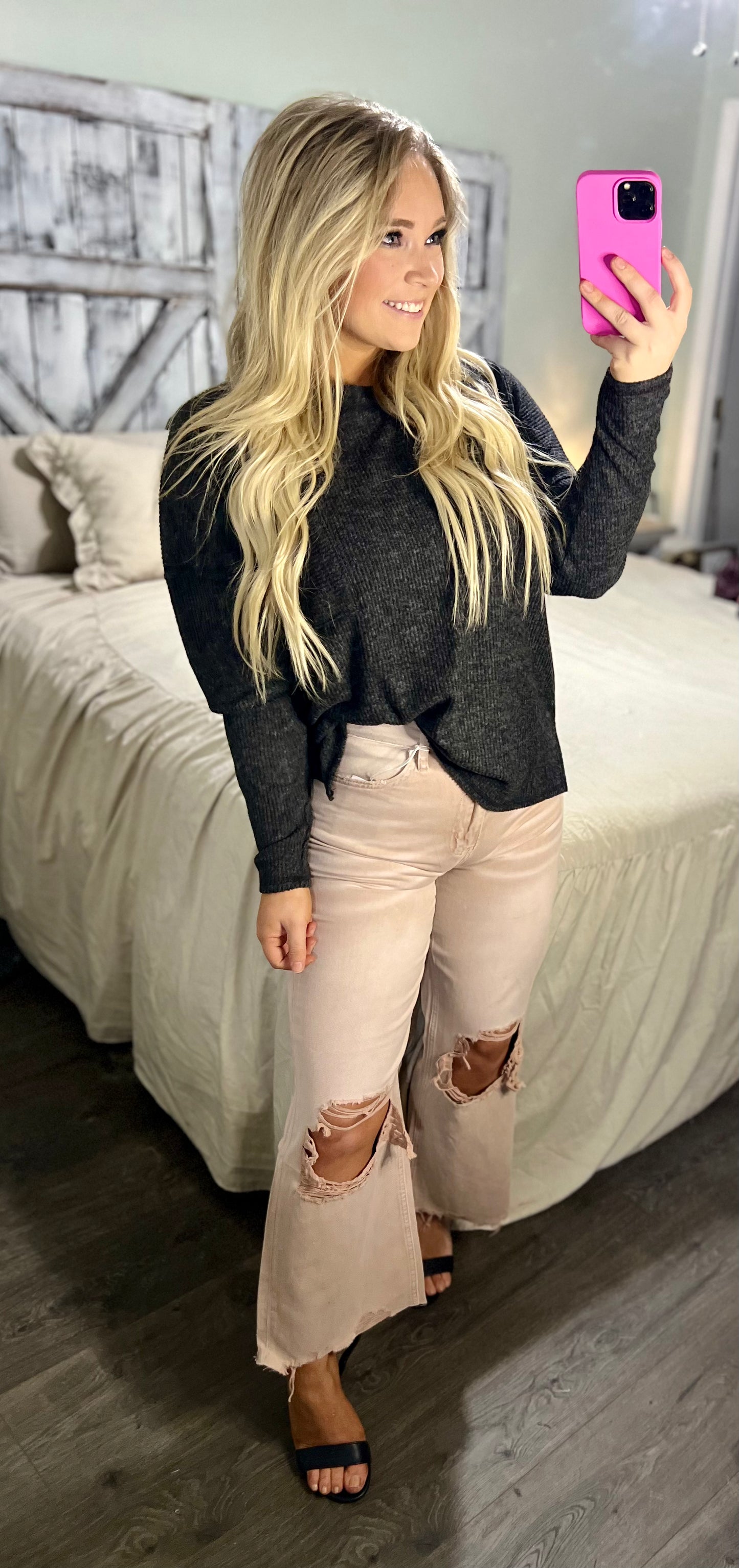 90's Vintage Crop Flare Jeans
