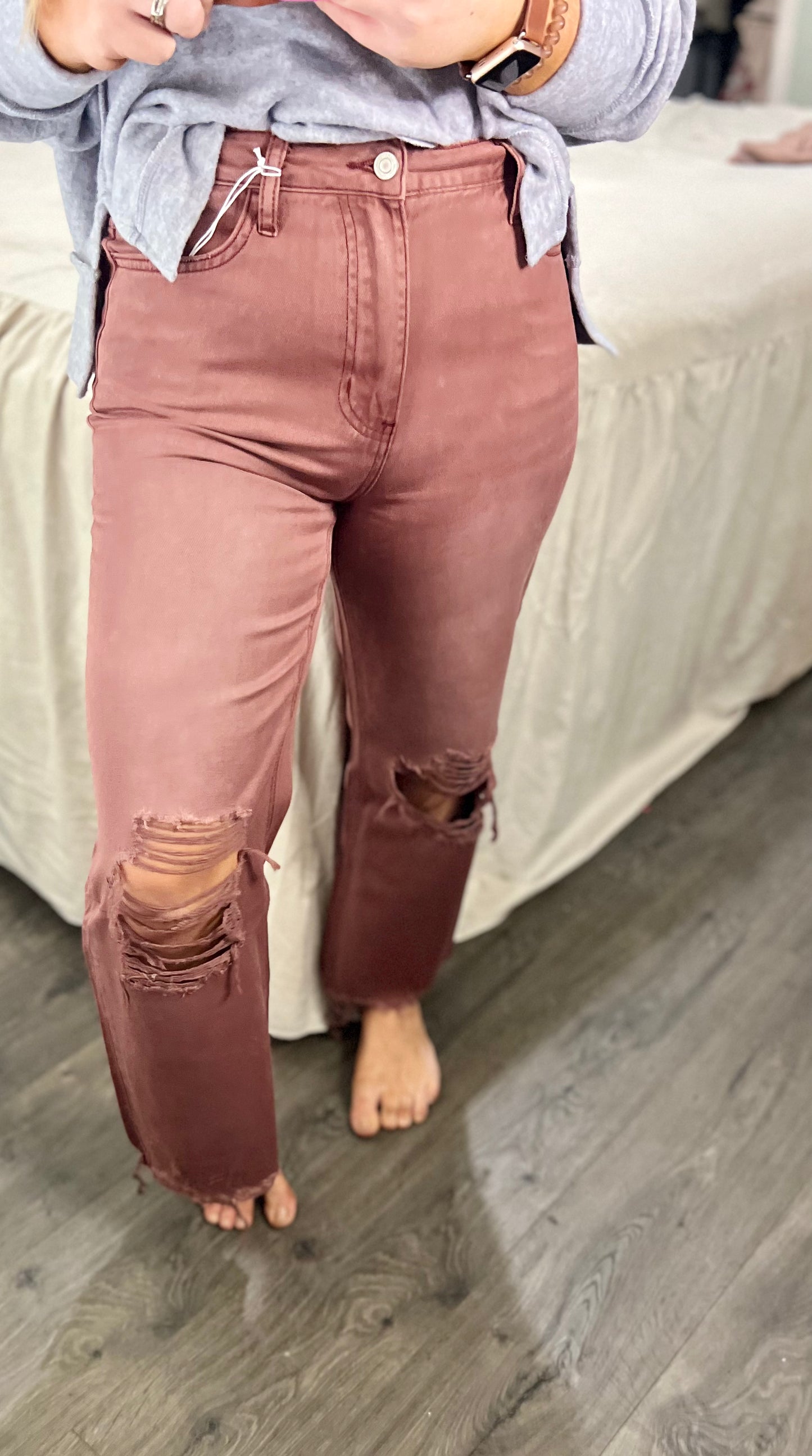 90's Vintage High Rise Crop Flare Jeans