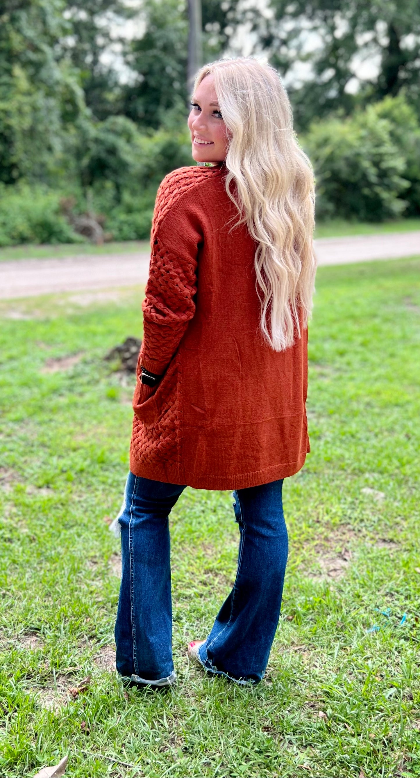 Dark Rust Knit Cardigan - PRE ORDER