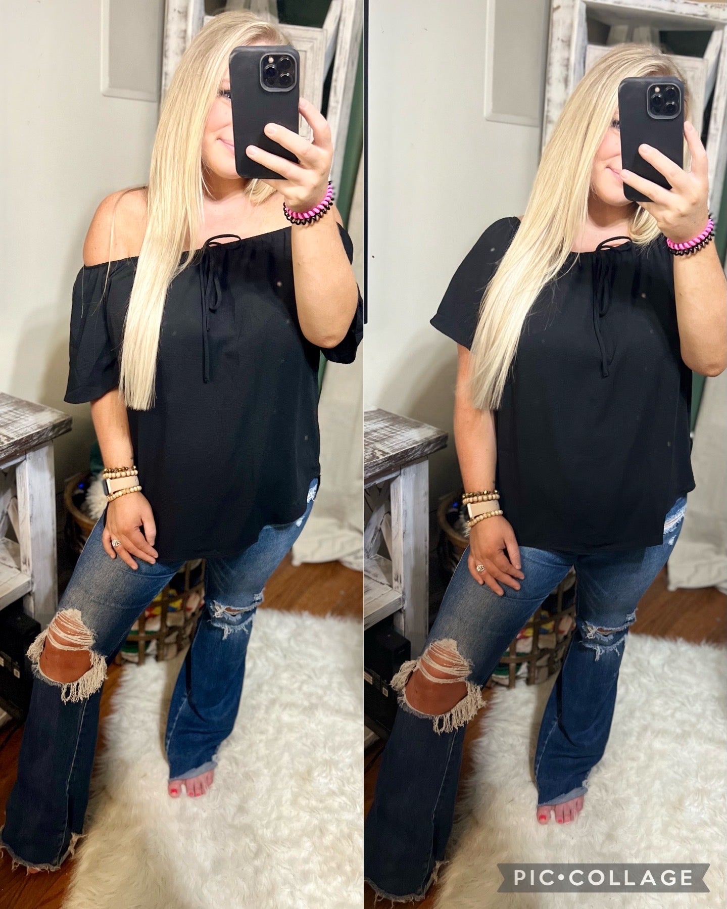 Elegant 2 Way Black Top
