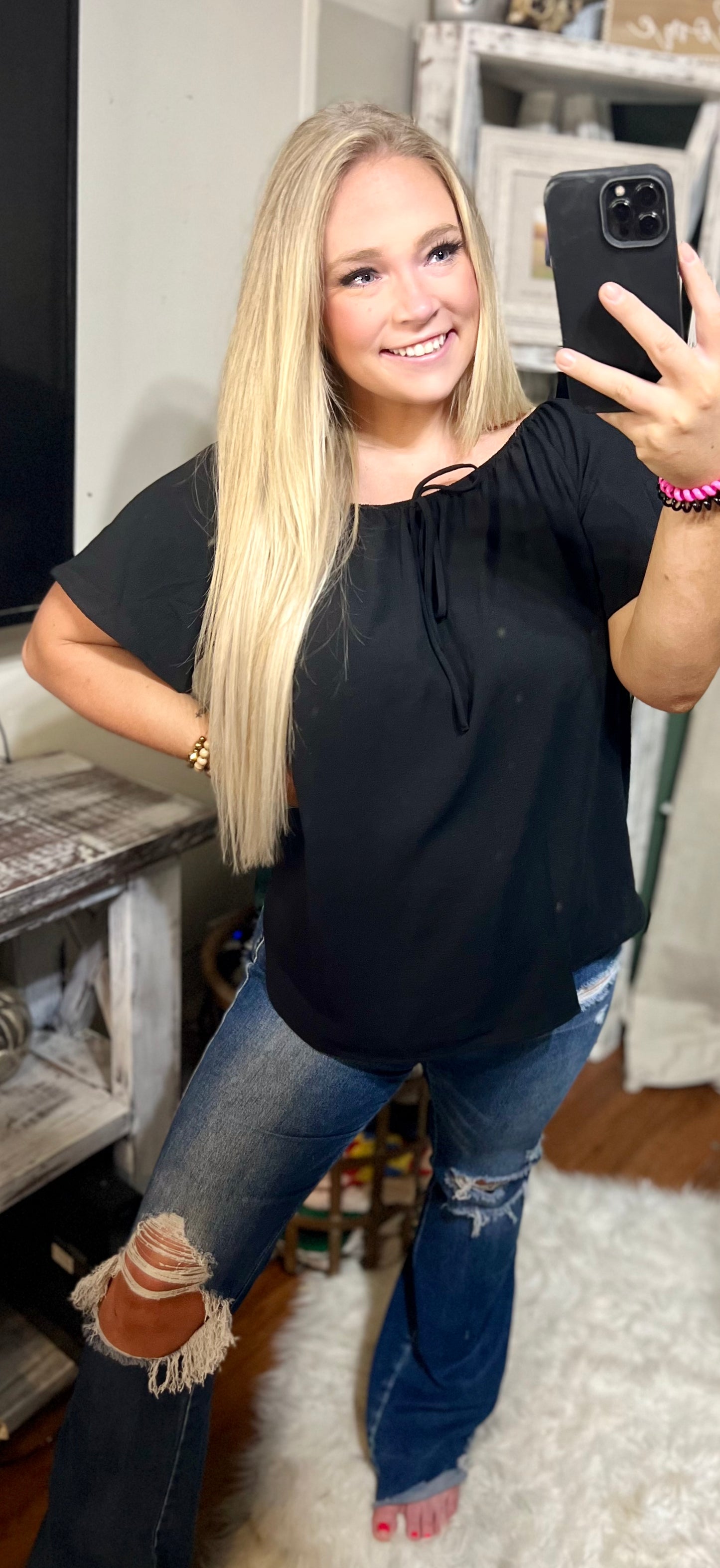 Elegant 2 Way Black Top