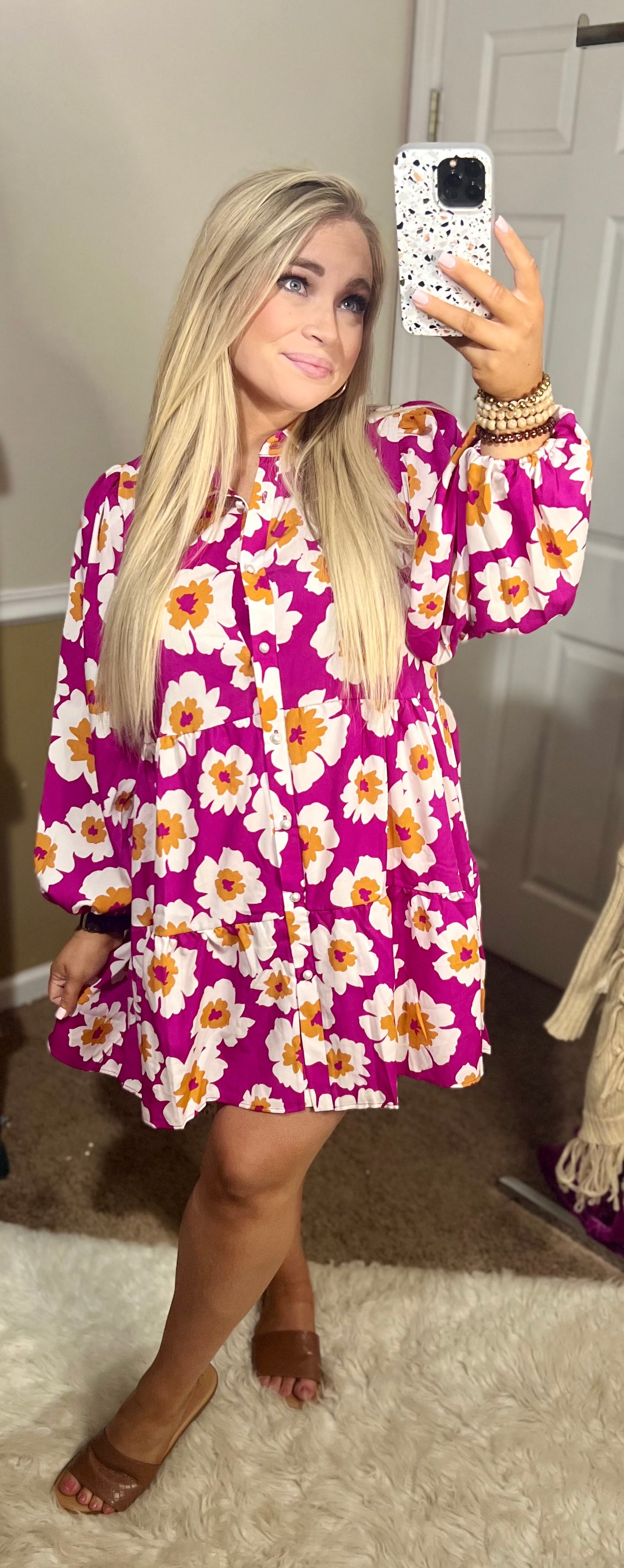 Magnificently Mod Floral Shirt Dress