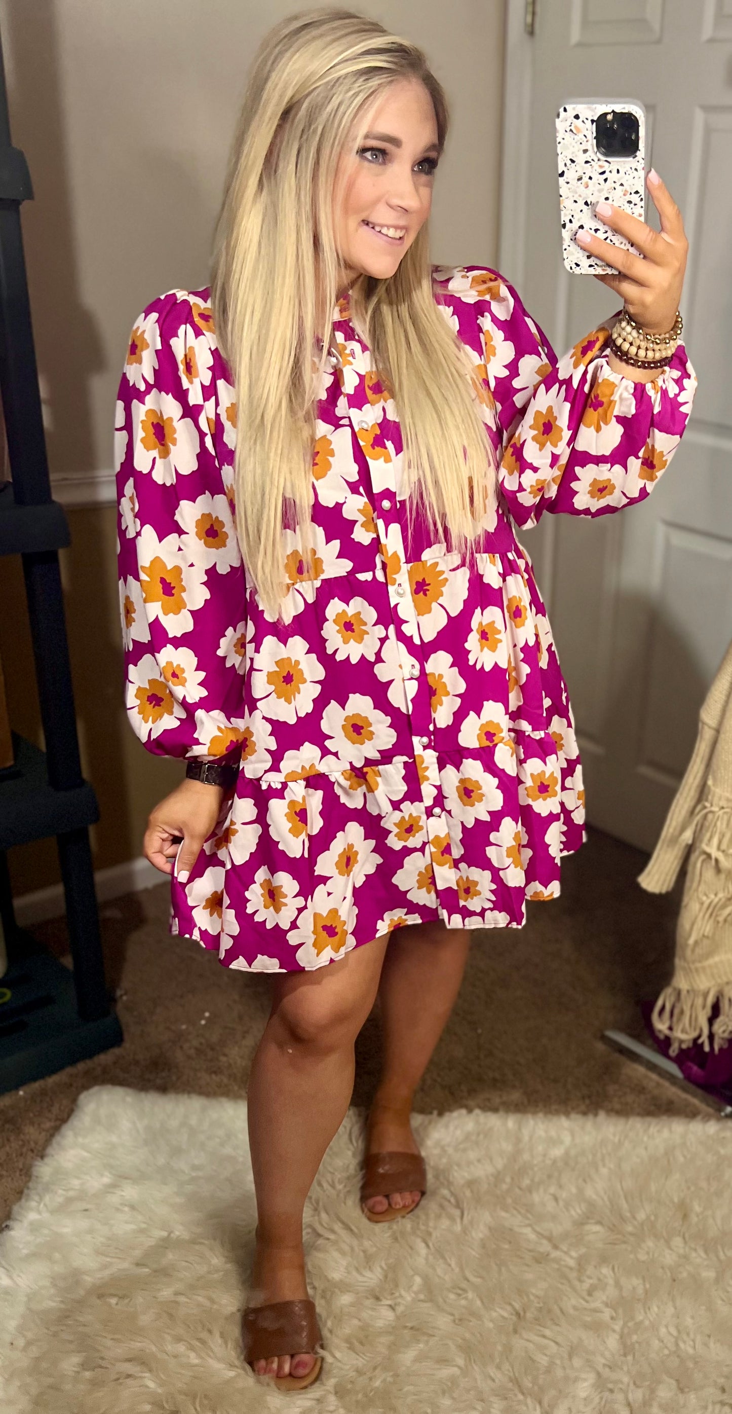 Magnificently Mod Floral Shirt Dress