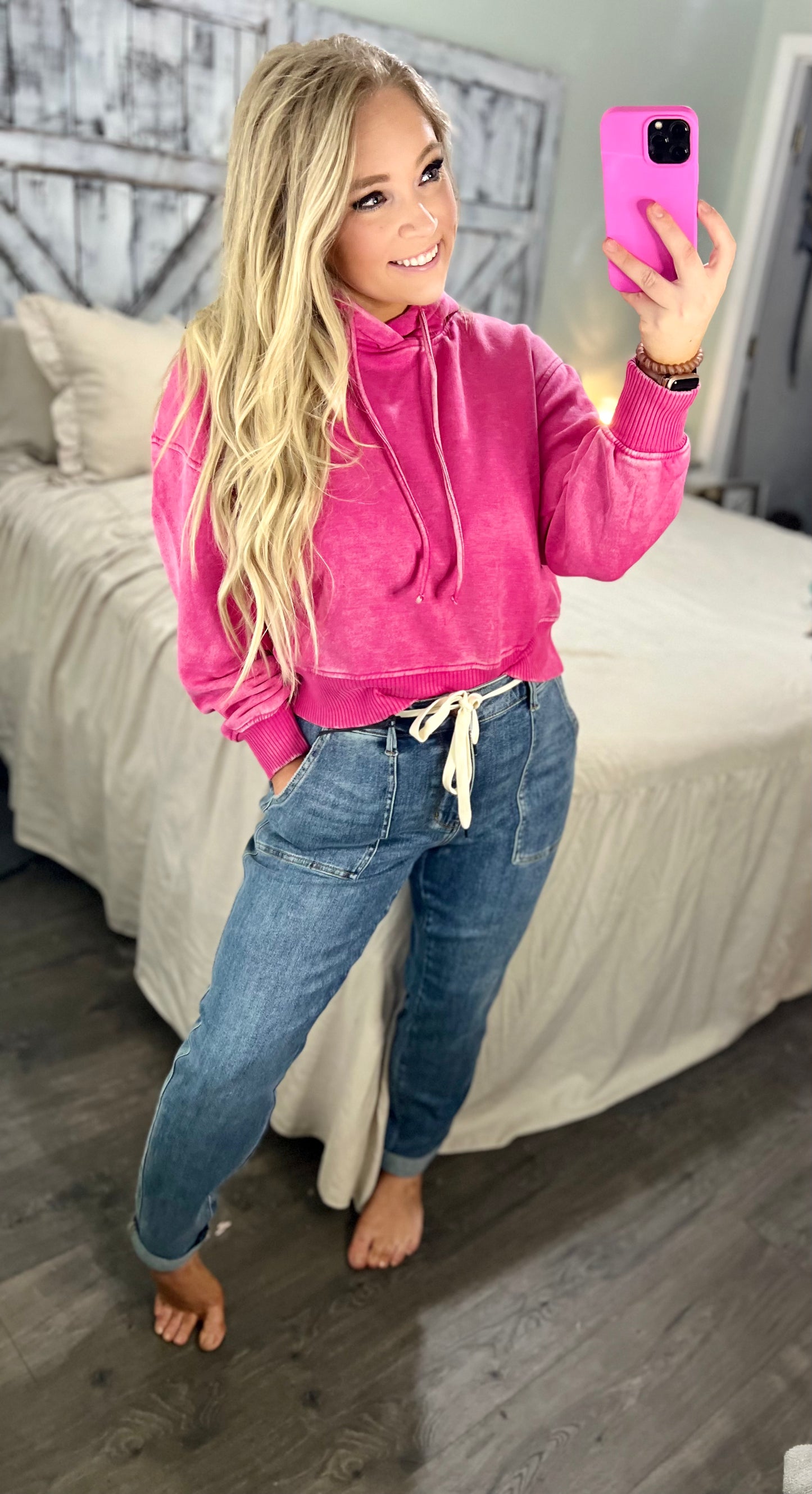 Acid Wash Fleece Hoodie