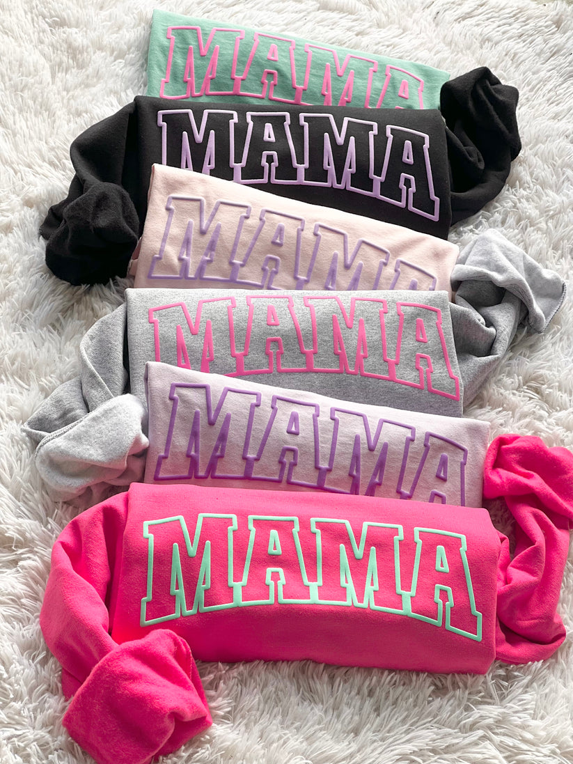 Pastel Mama Puff Crew Pullover - Pre Order