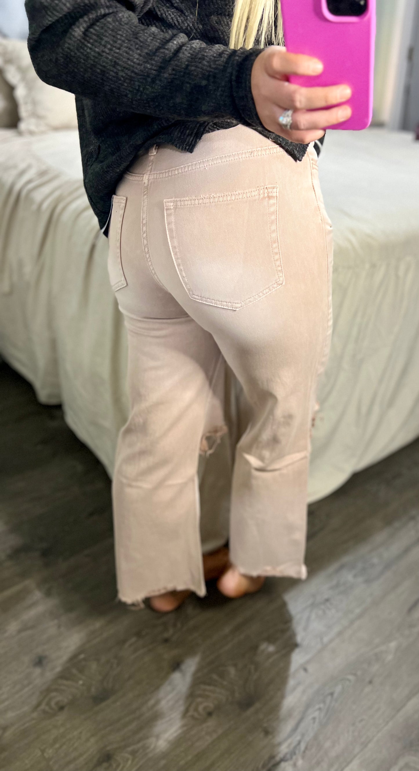 90's Vintage Crop Flare Jeans
