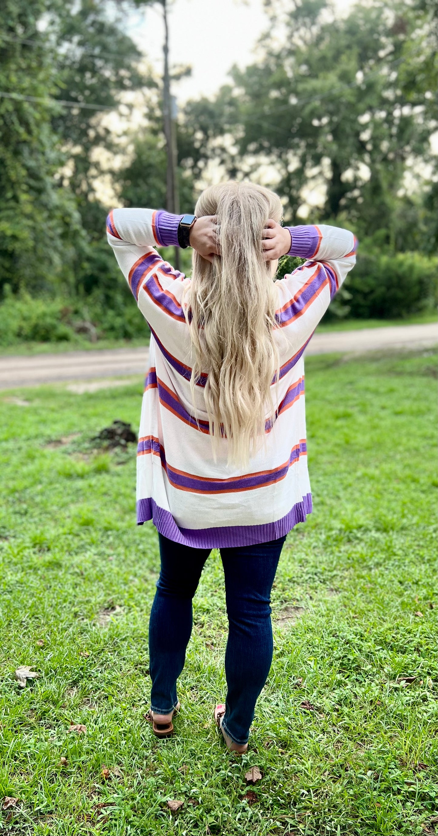 Lavender Stripe Cardigan - Pre Order