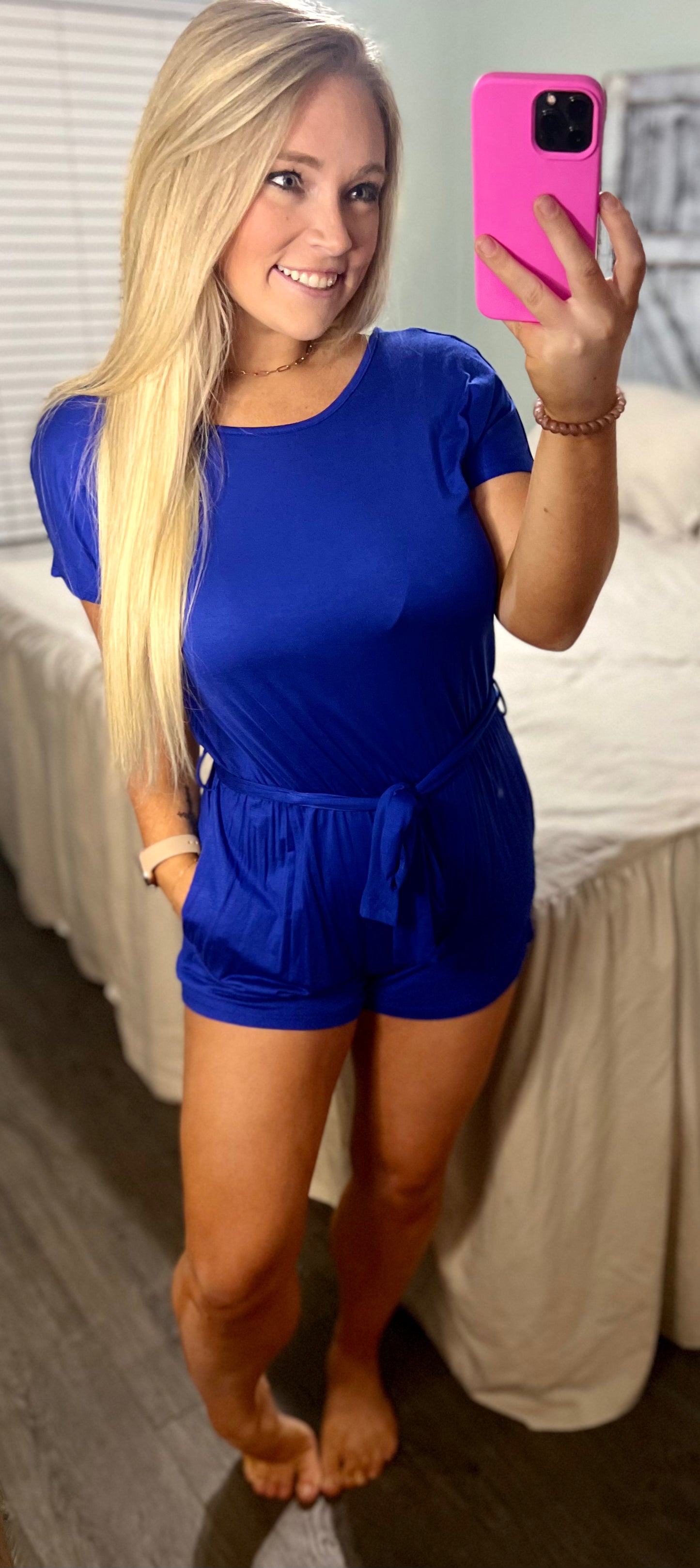 Blue Romper W/ Pockets