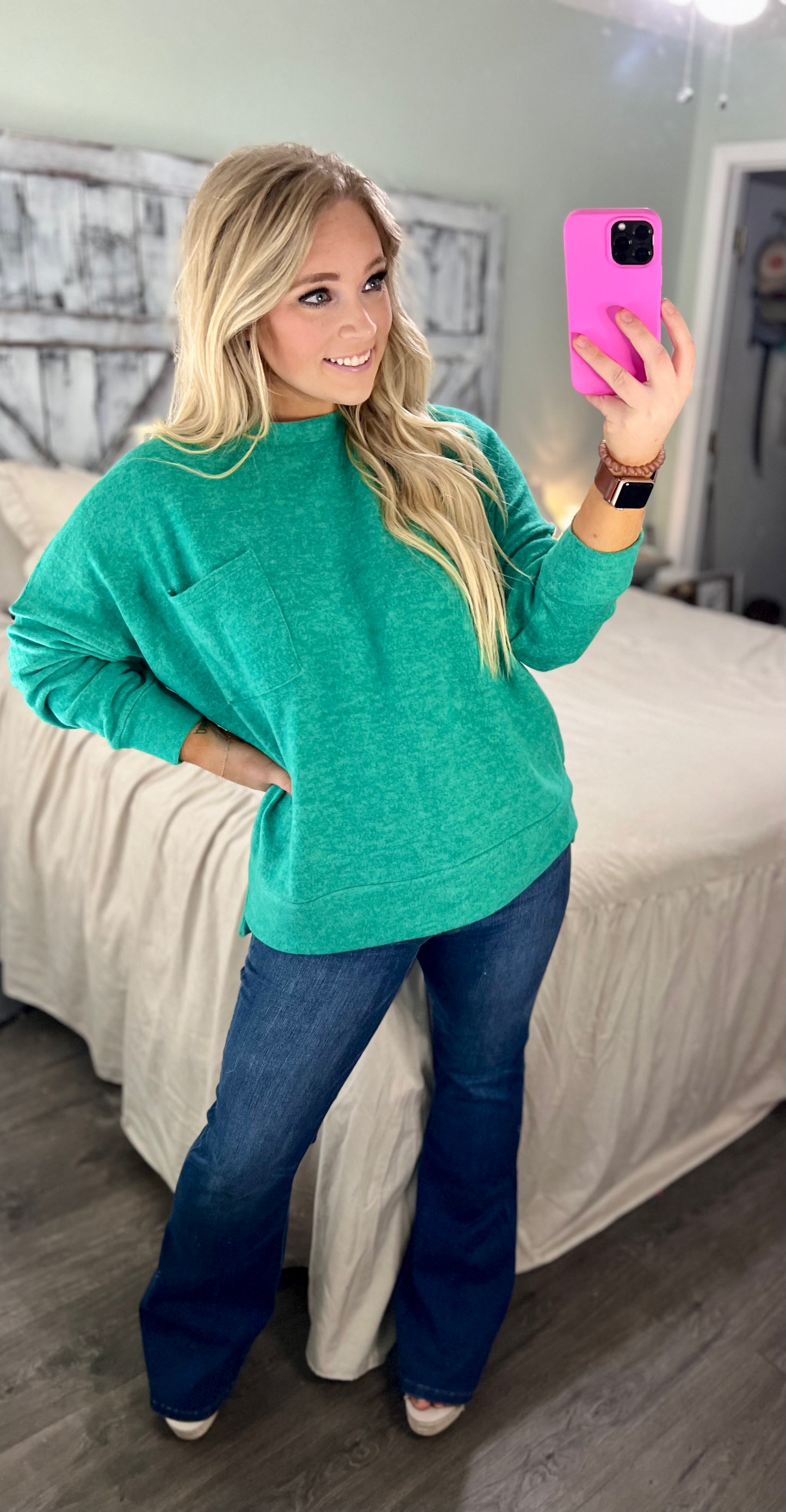Brushed Melange Drop Shoulder Oversized Sweater
