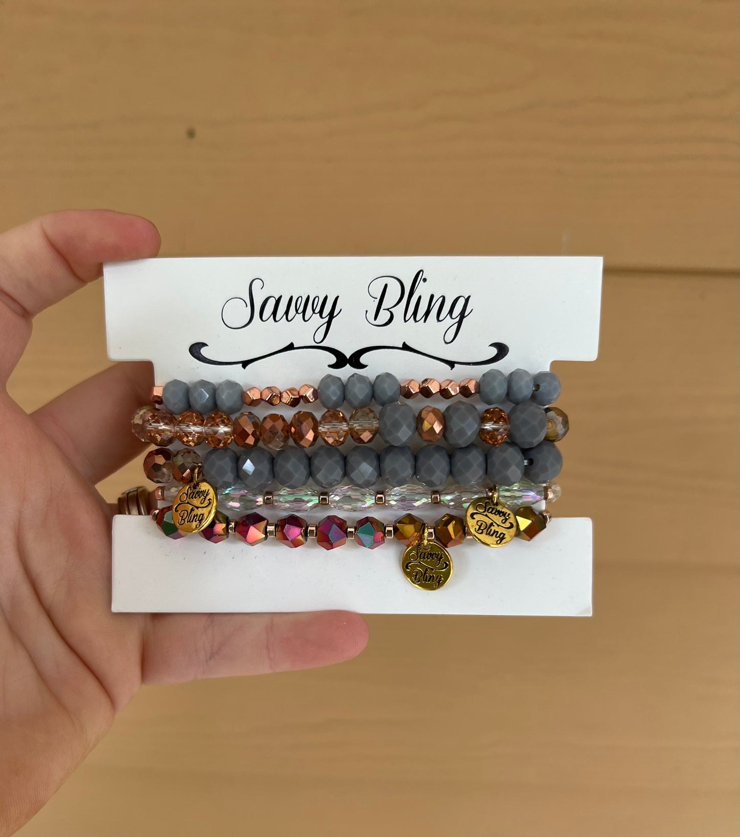 Denim and Rose Gold Bracelet SET