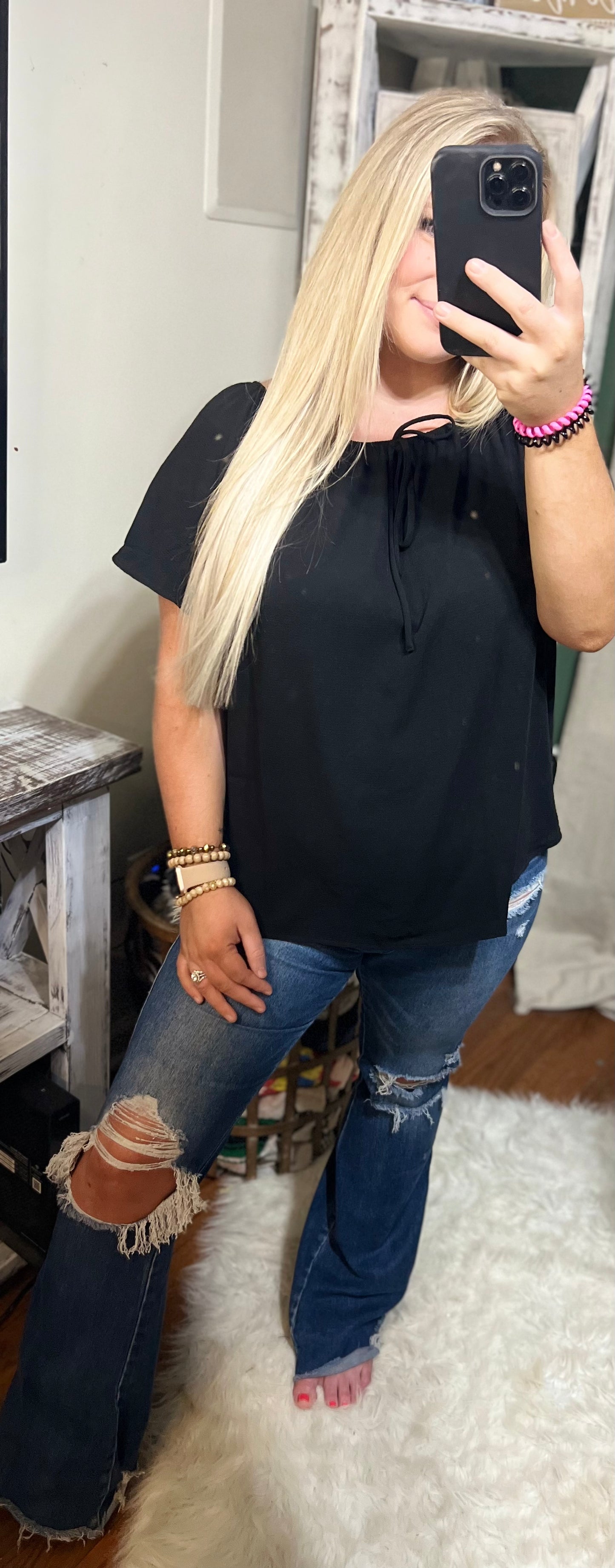 Elegant 2 Way Black Top