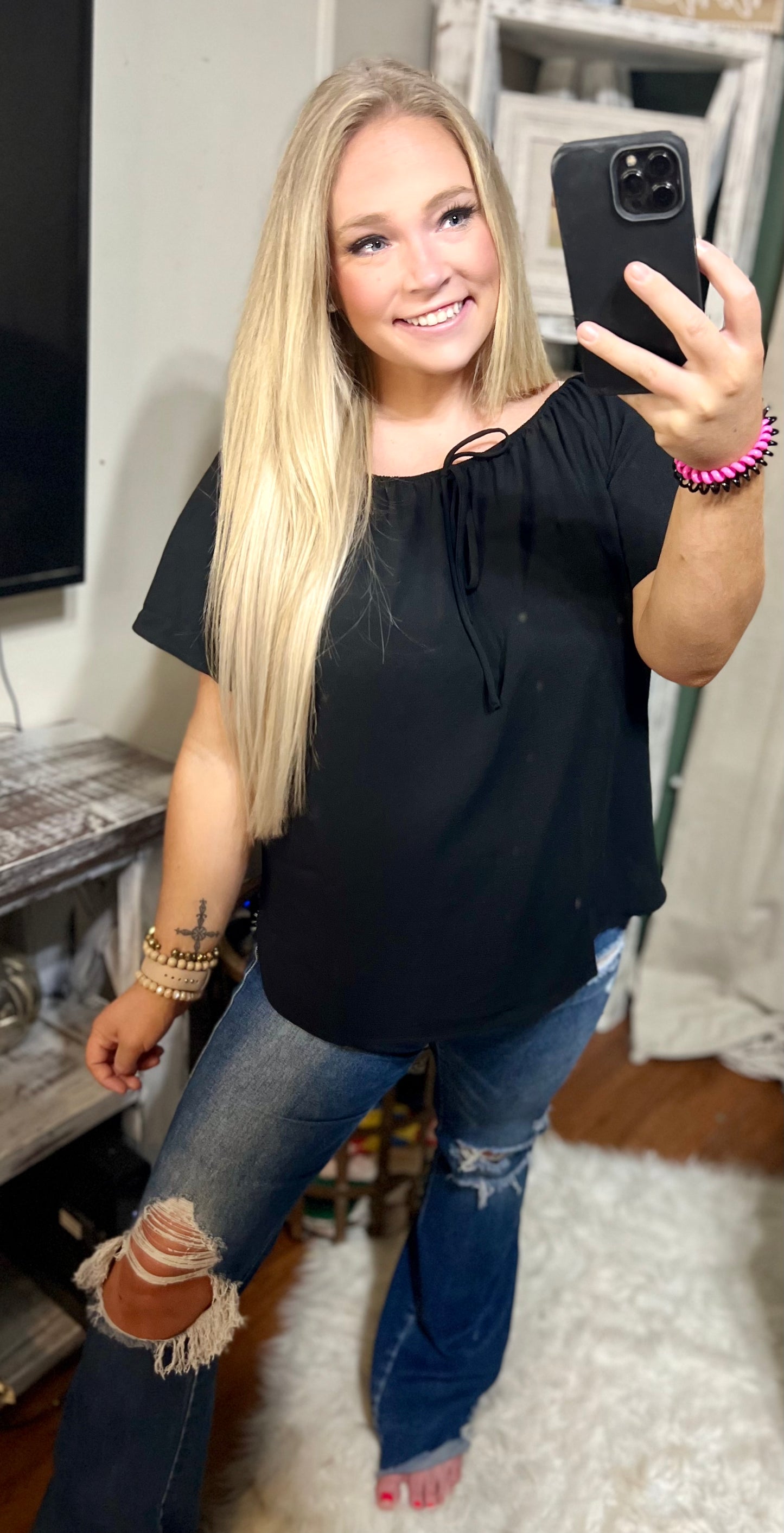 Elegant 2 Way Black Top
