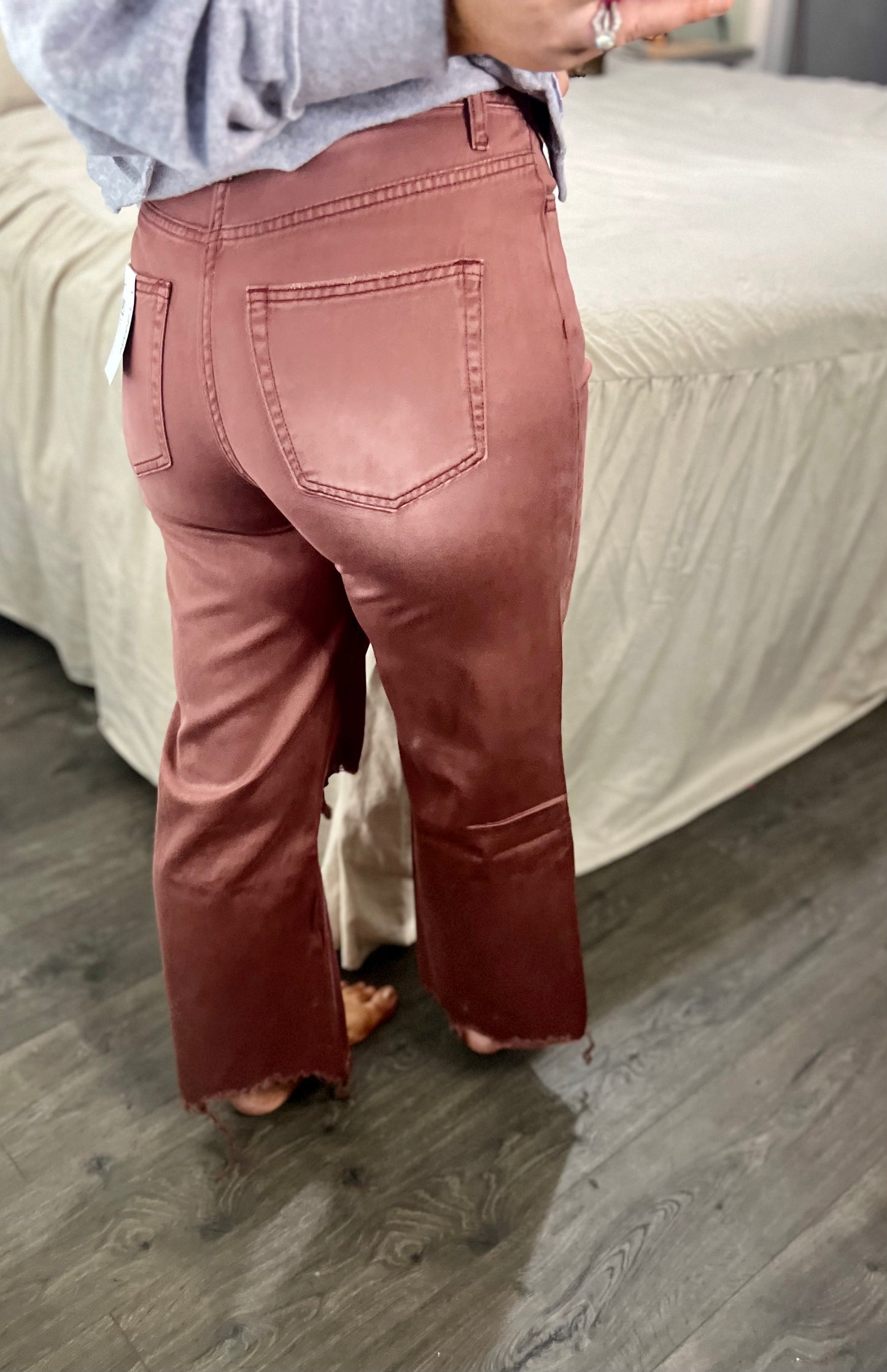 90's Vintage High Rise Crop Flare Jeans