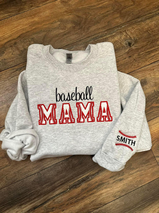 Baseball / Softball / T-Ball Mama Embroidered Sweatshirts - PRE ORDER