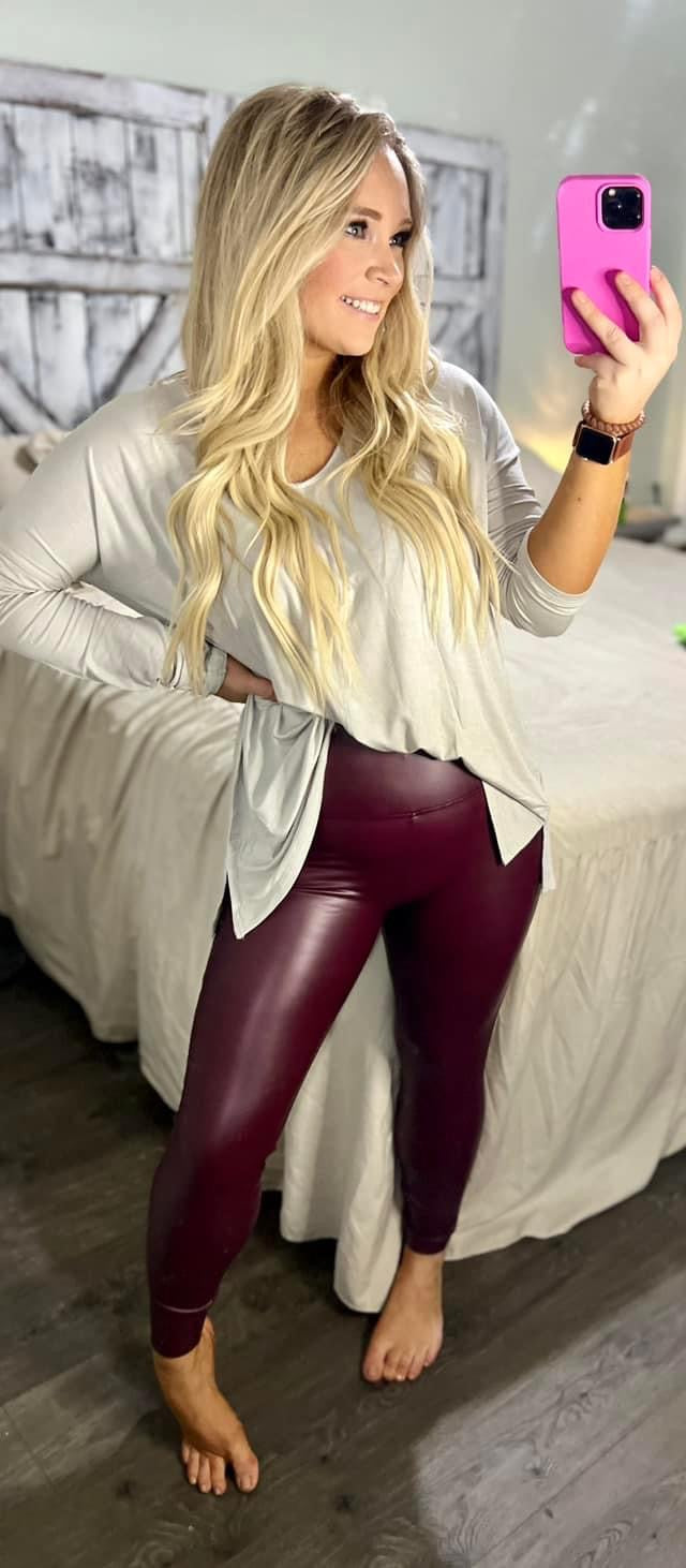 High Rise Faux Leather Leggings