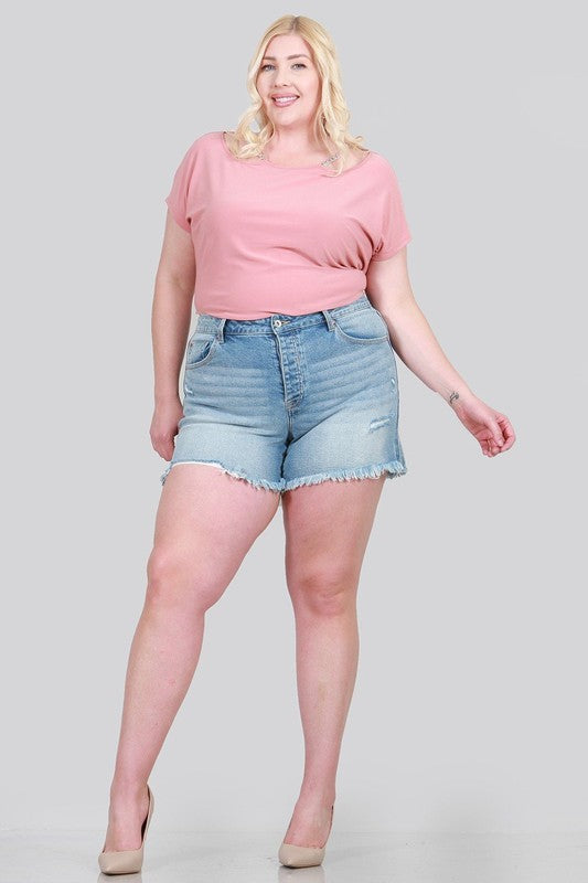 HIGH RISE SHORTS WITH DESTROY