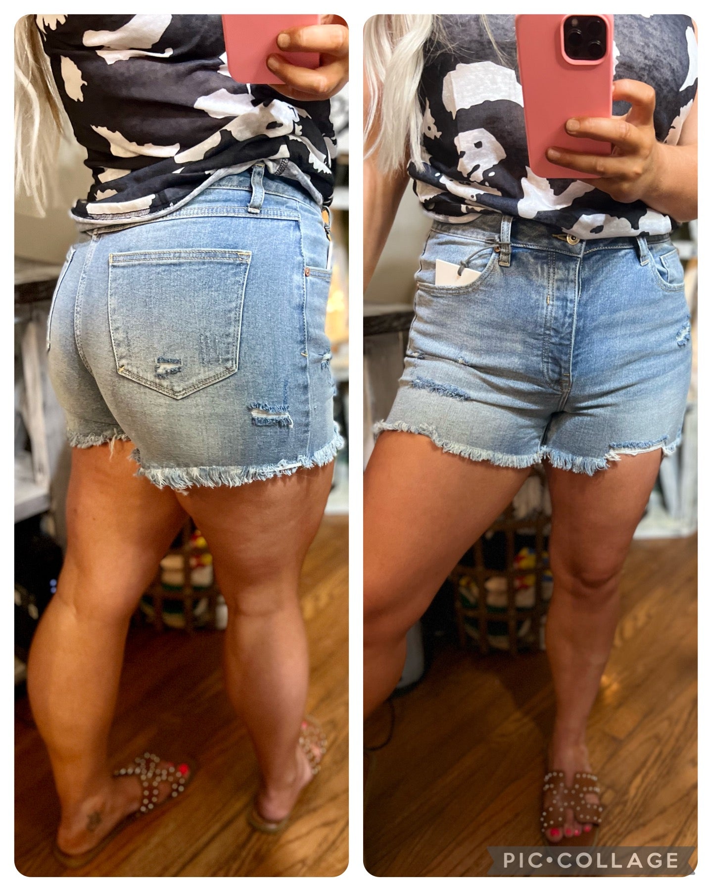 HIGH RISE SHORTS WITH DESTROY
