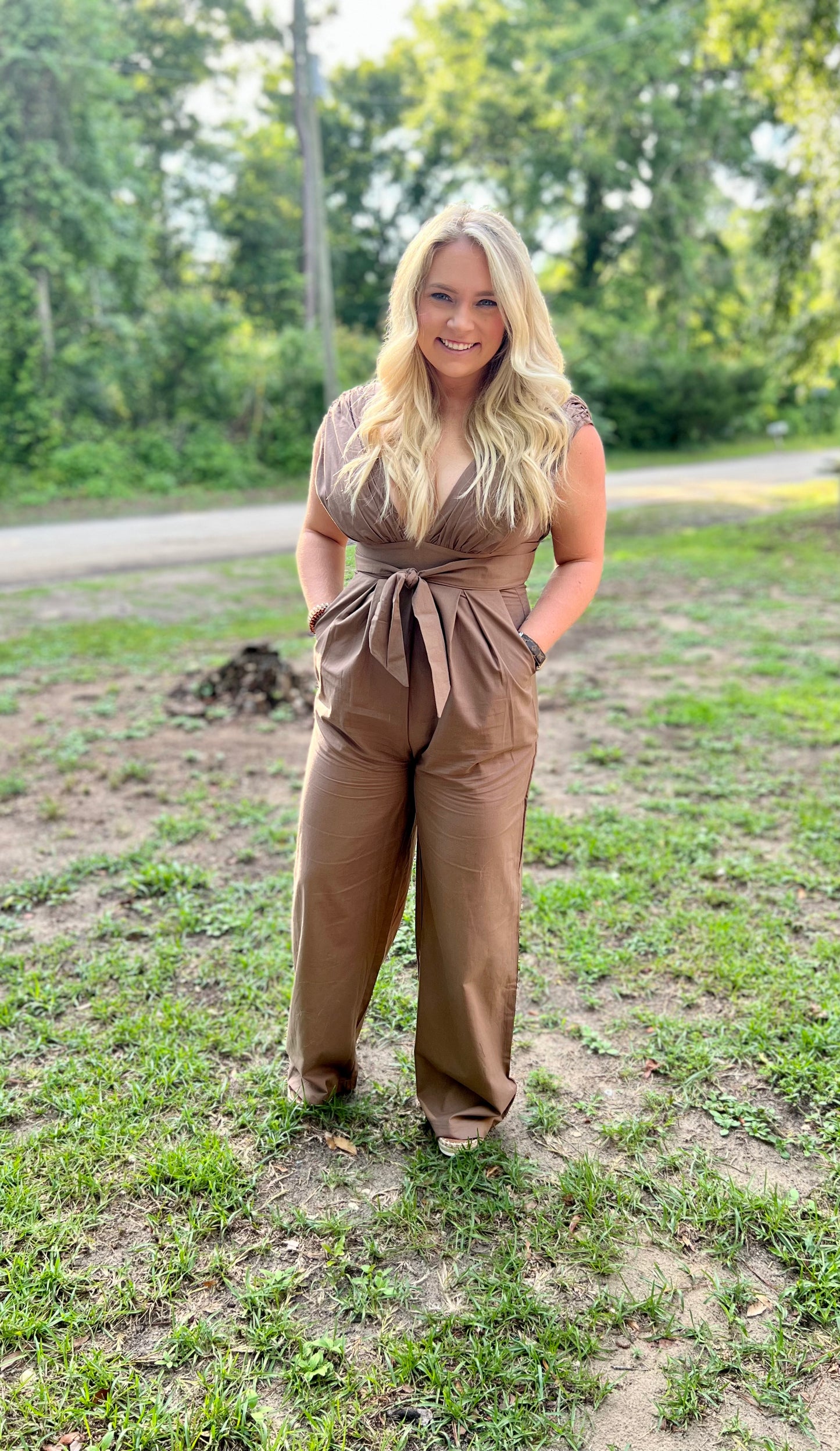 Chocolate Tie Jumpsuit