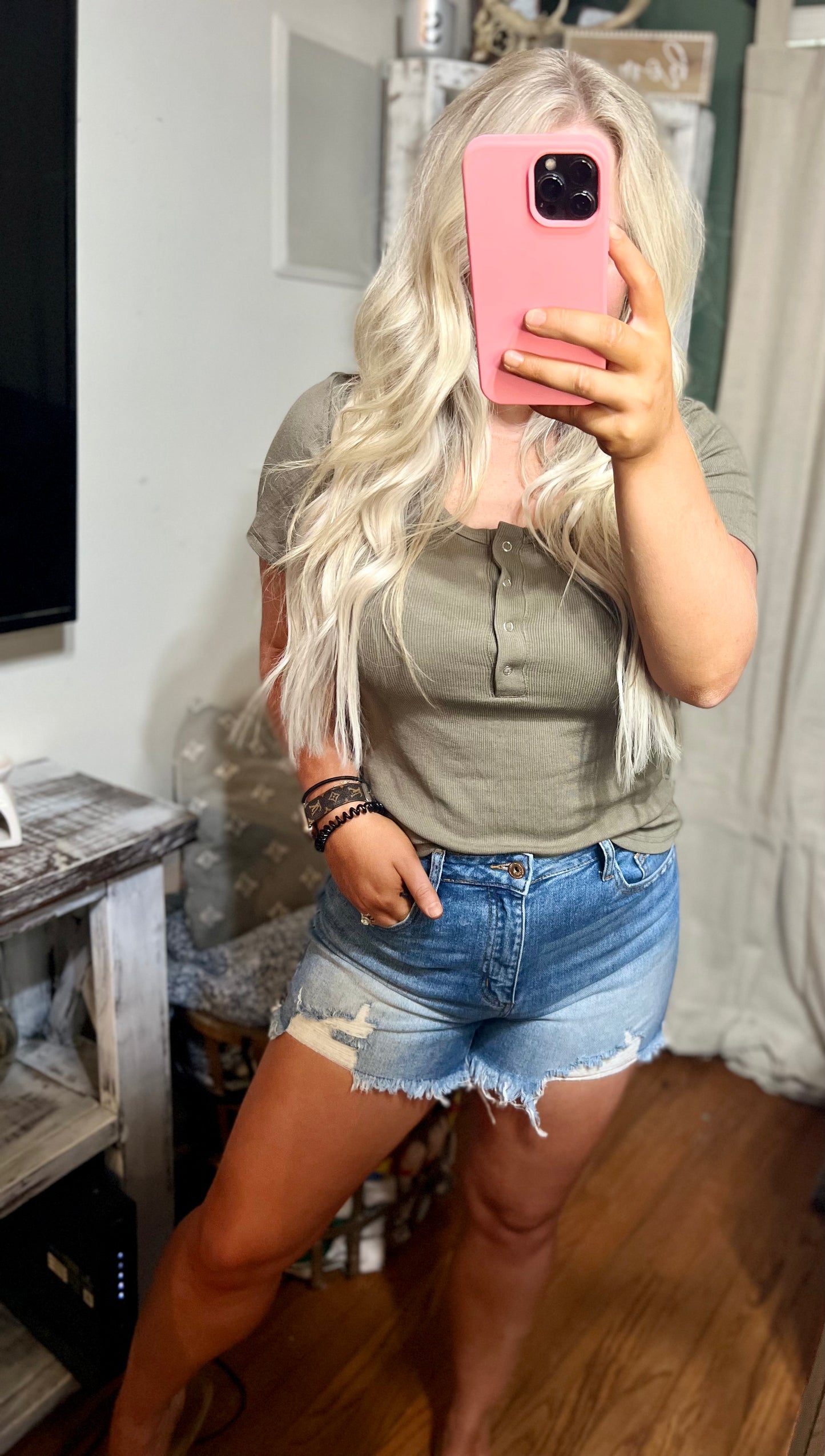 Scoop Neck Olive Tee