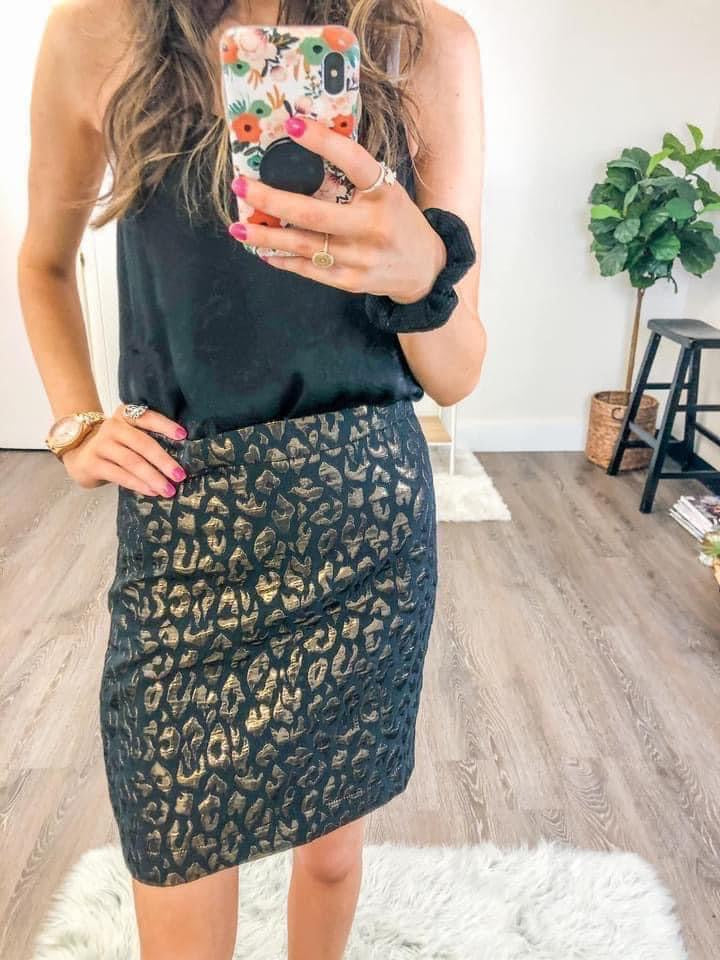 Gold Leopard Skirt