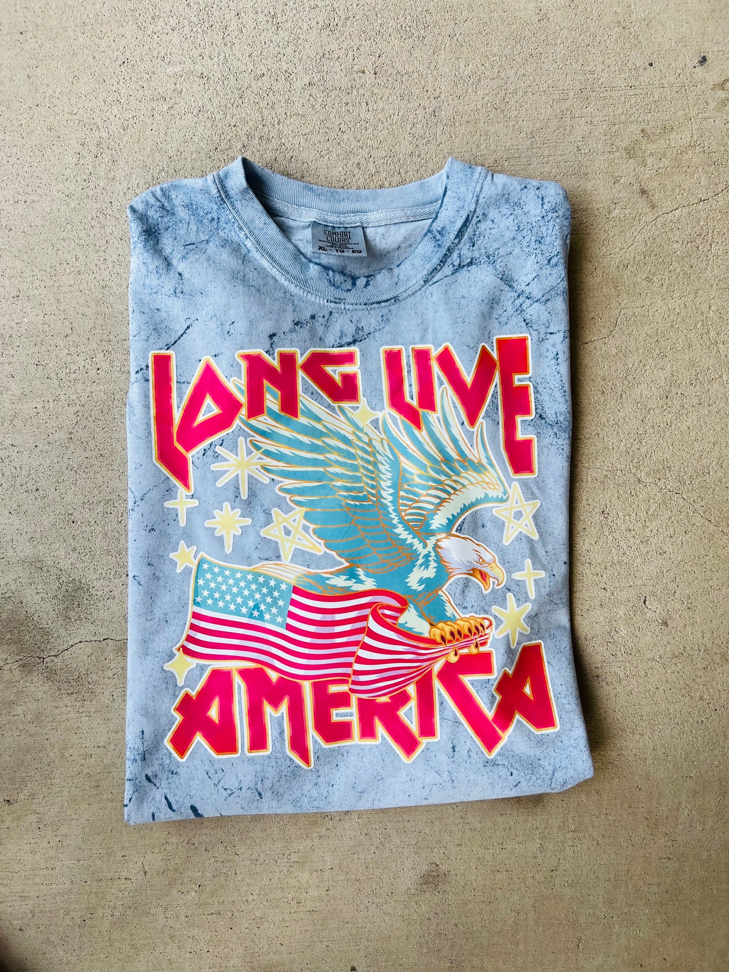 Long live America Acid Wash Tee