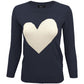 S/S Love Heart Crew-neck  12GG Pullover Sweater