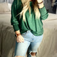 Green Long Sleeve Top with Detailed Wrists