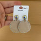 Iridescent trimmed circle earrings