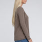 Melange Baby Waffle V-Neck Long Sleeve Top