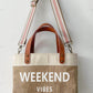 Jute and Vegan Leather Standing Tote