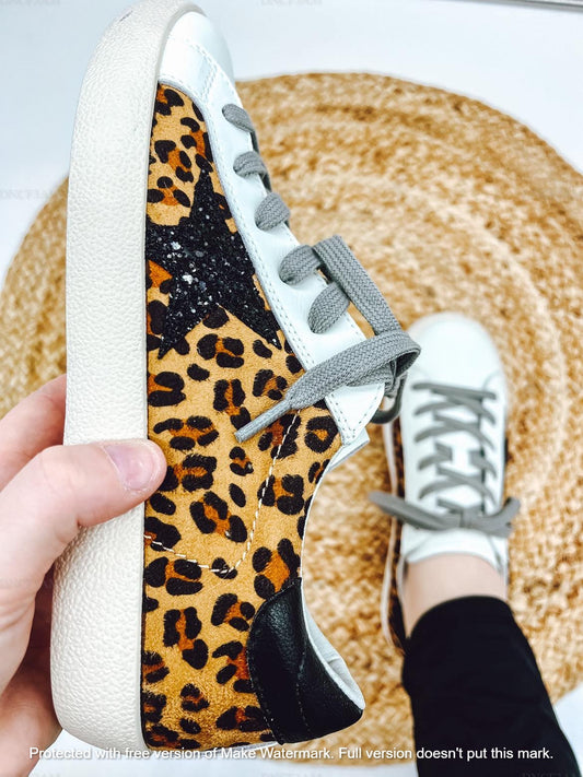 Adult Leopard Star Tennis Shoe
