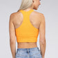 Ribbed Cropped Racerback Tank Top