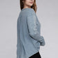 Washed Baby Waffle Long Sleeve Top