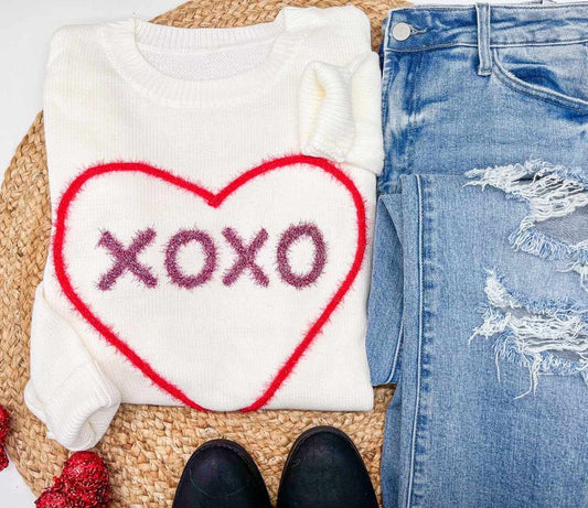 Knitted Heart XOXO Sweater