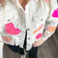 Sequin Heart Corduroy Shacket