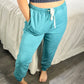 Pigment Dye Drawstring Waist Jogger Pants Teal SAMPLE