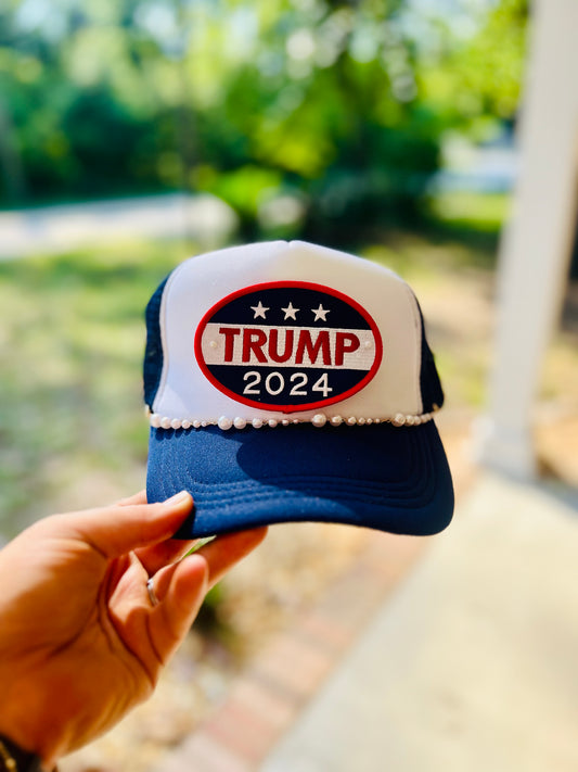 One of a kind - Trump 2024 Pearl Trucker Hat