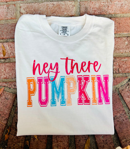 Hey there Pumpkin Distressed Tee
