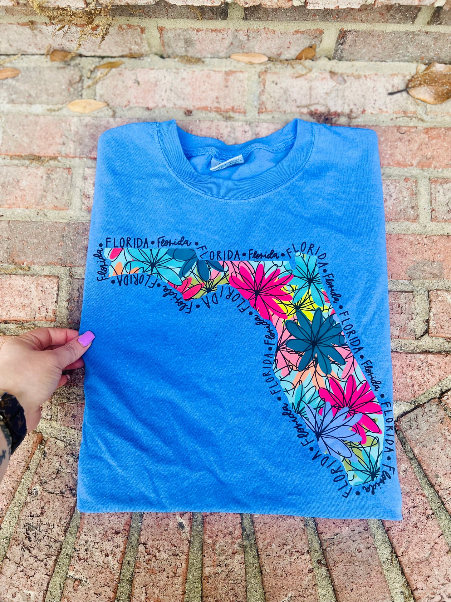 Mommy & Me Hand lettered floral State Tees