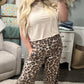 Brushed Leopard Smocked Lounge Pants