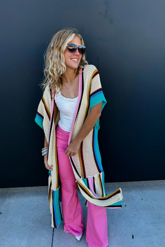 All For Sun Stripe Kimono