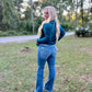 High Rise Flare W/ Flare Detail Jeans