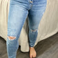 High Rise Button Up Ankle Skinny w/ Cuff