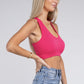 Ribbed Cropped Racerback Tank Top