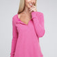 Melange Baby Waffle V-Neck Long Sleeve Top