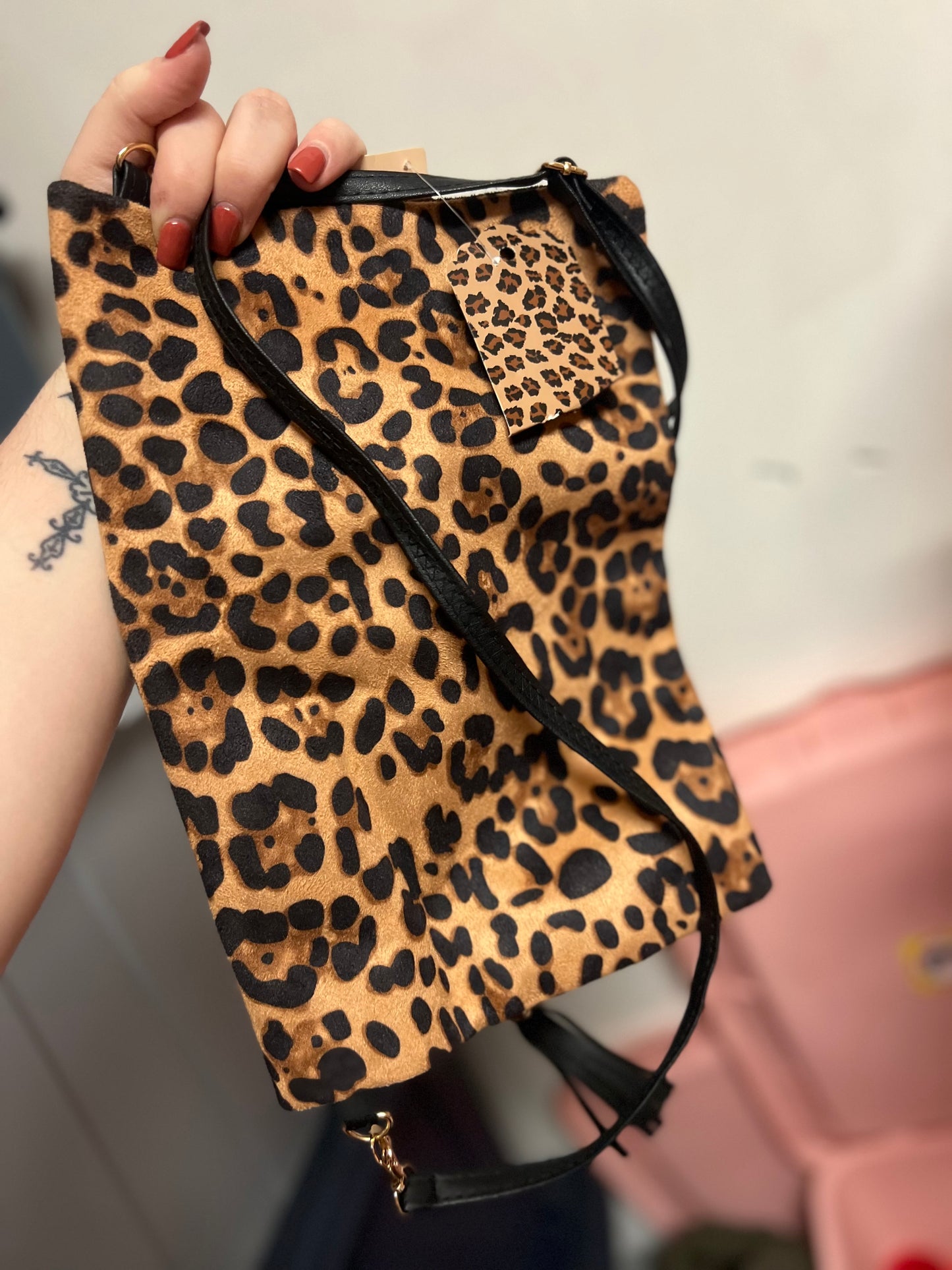 Leopard Felt Crossbody