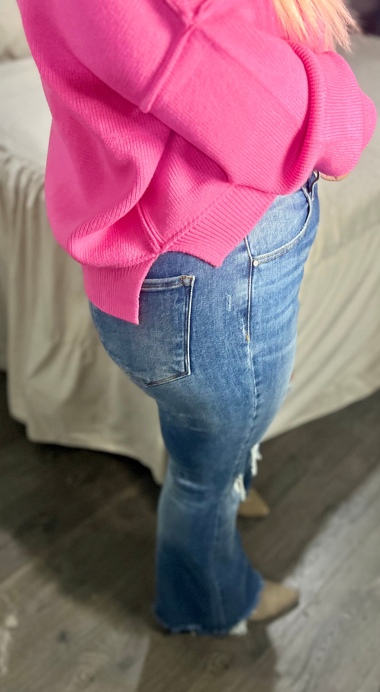 Spring Breeze Hot Pink Crop Sweater - PRE ORDER ETA 2/5